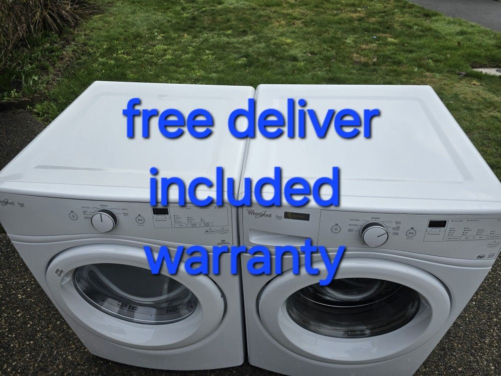 30 Days Warranty (Whirlpool Washer And Electric Dryer Sidebyside Or
