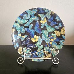 Butterfly Glass Plate with Stand Holder
