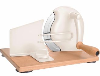 SOWKIPE Manual Bread Slicer with Hand Crank, Classic Home Bread Slicer for Homemade Sourdough, Rotary Slicer with Adjustable Thickness, Premium Stainl