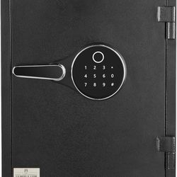 ETL-Certified 1 Hour Fireproof Safe: Standard Size with Advanced Biometric & Multi-User Electronic Keypad, Keyed Backup, 1.22 Cubic Feet