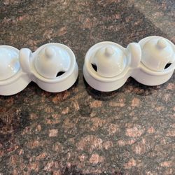White Ceramic Condiment Jars $10 each