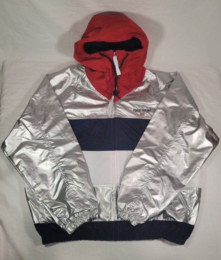 Polo Ralph Lauren Windbreaker Silver Limited Edition Olympic Jacket Men (M)