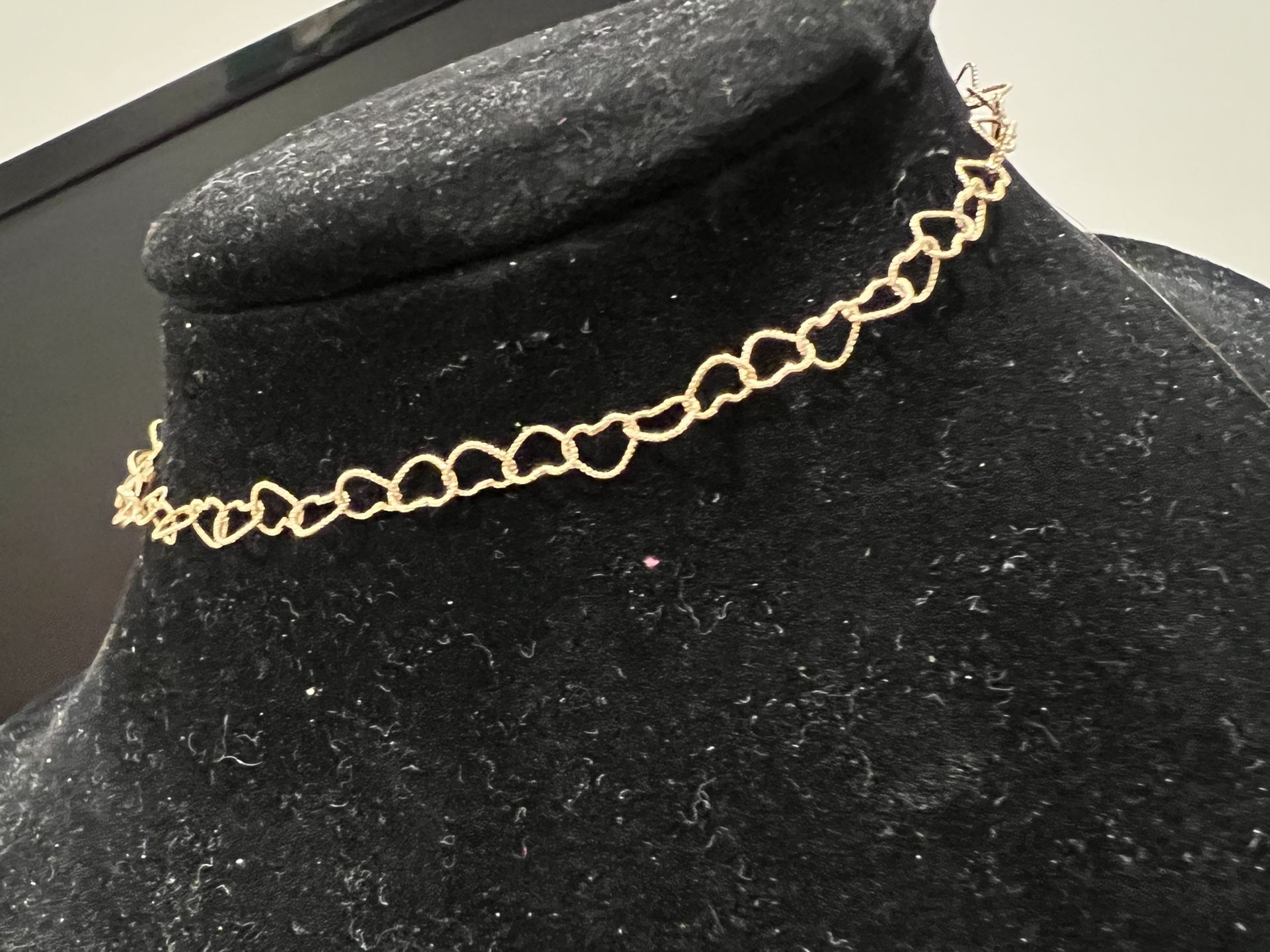 18k gold anklet heart