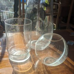 3 Large Glass Vases
