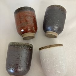 Set Of Four Japanese Ceramic Tea Cups 