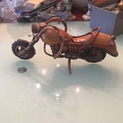Hand Carved Wood  Motorcycle