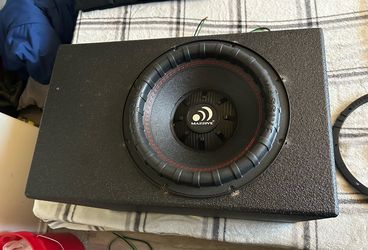 12” Massive audio Gt122 & box 22”x13.50”x15.00”  cover removed to show subwoofer please look @ all pictures