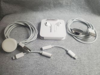 APPLE EARPODS, IPHONE HEADPHONE  ADAPTER JACK & APPLE WATCH CHARGING CABLE