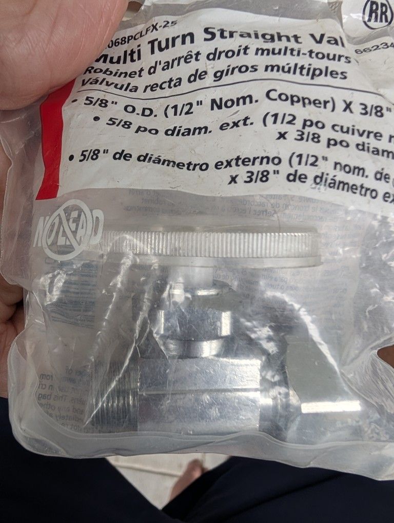 6 Multi-Turn Straight Valve Compression 5/8 OD 1/2-in Nominal Copper* 3/8 OD