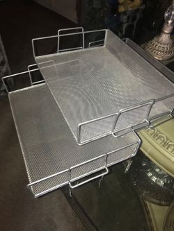 3 heavy duty metal trays