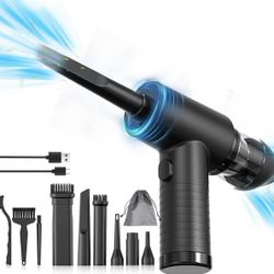 Electric Air Duster for Computer Deep Cleaning, 3 Gear Adjustable 91000RPM Powerful, Mini Vacuum for Car Cleaner 15KPa - Compressed Air Duster - Canne
