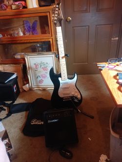 Electric guitar and amplifier