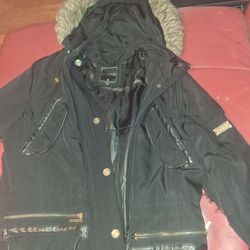 Coogi Australia Black Parka Jacket Size Small