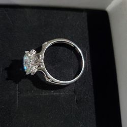 Moissanite Diamond Sterling Silver Solitaire Wedding Engagement Ring Size 8