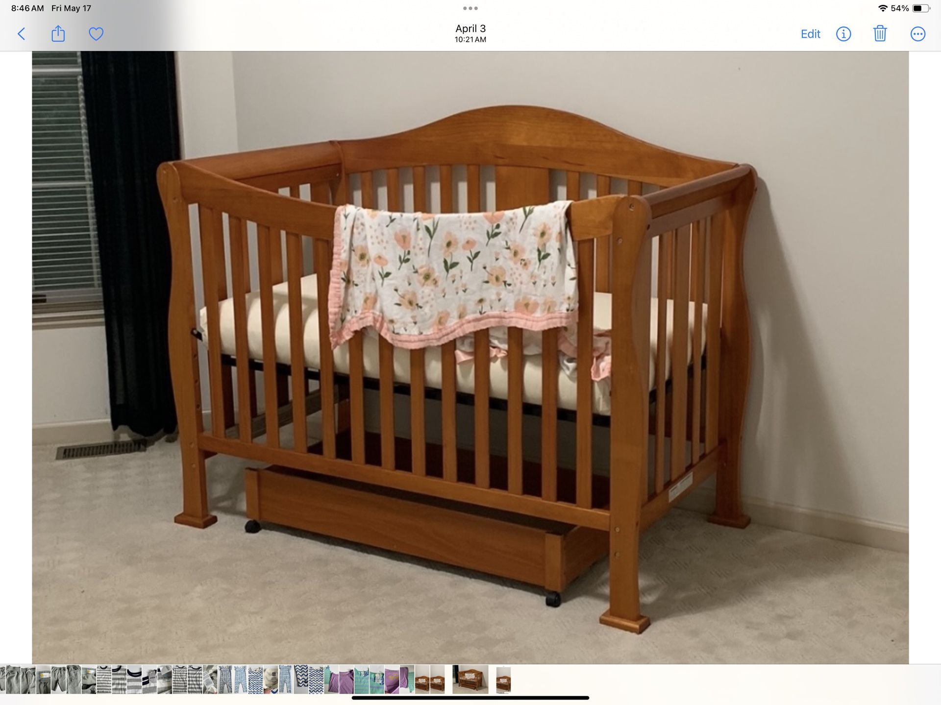 Solid Wood Crib/Toddler Bed