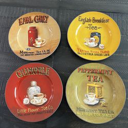 Set Of 4 Oneida Tea Cups Design Dessert Plate