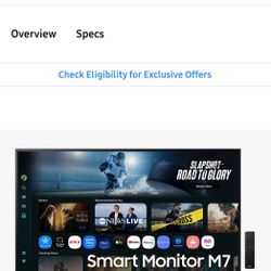 Samsung 43" Smart Monitor 4k New In Box 