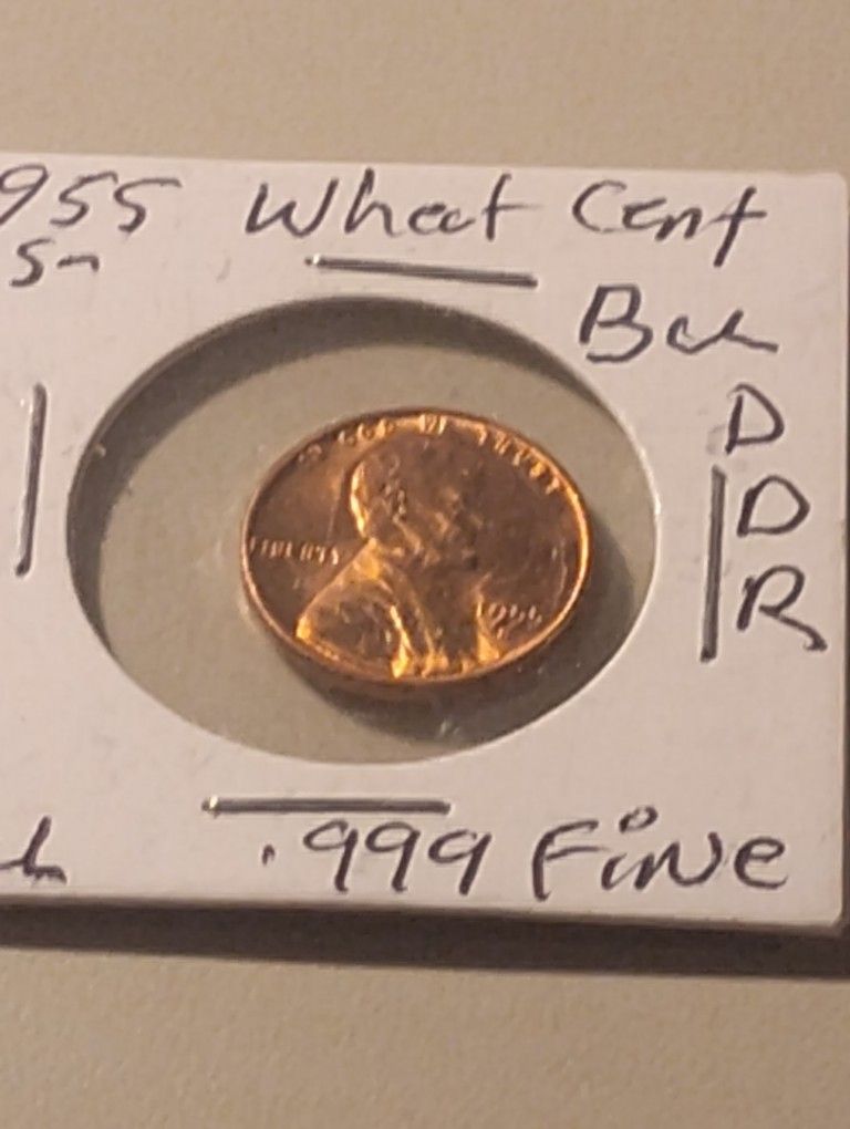 Error BU 1955 S Lincolin Wheat Cent DDO