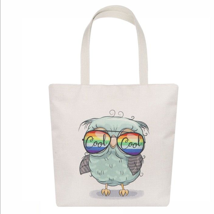 Cool Owl Canvas Bag Tote NWT