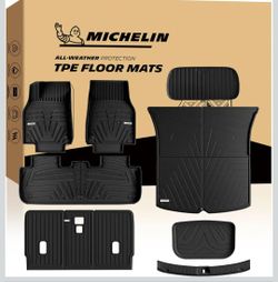 Michelin Vehicle Mat for 2025-2027 Tesla Model Y 5 Seat Floor Mats & Trunk & Frunk & Seat Back Mats & Rear Bumper Protector, All-Weather TPE Custom Fi