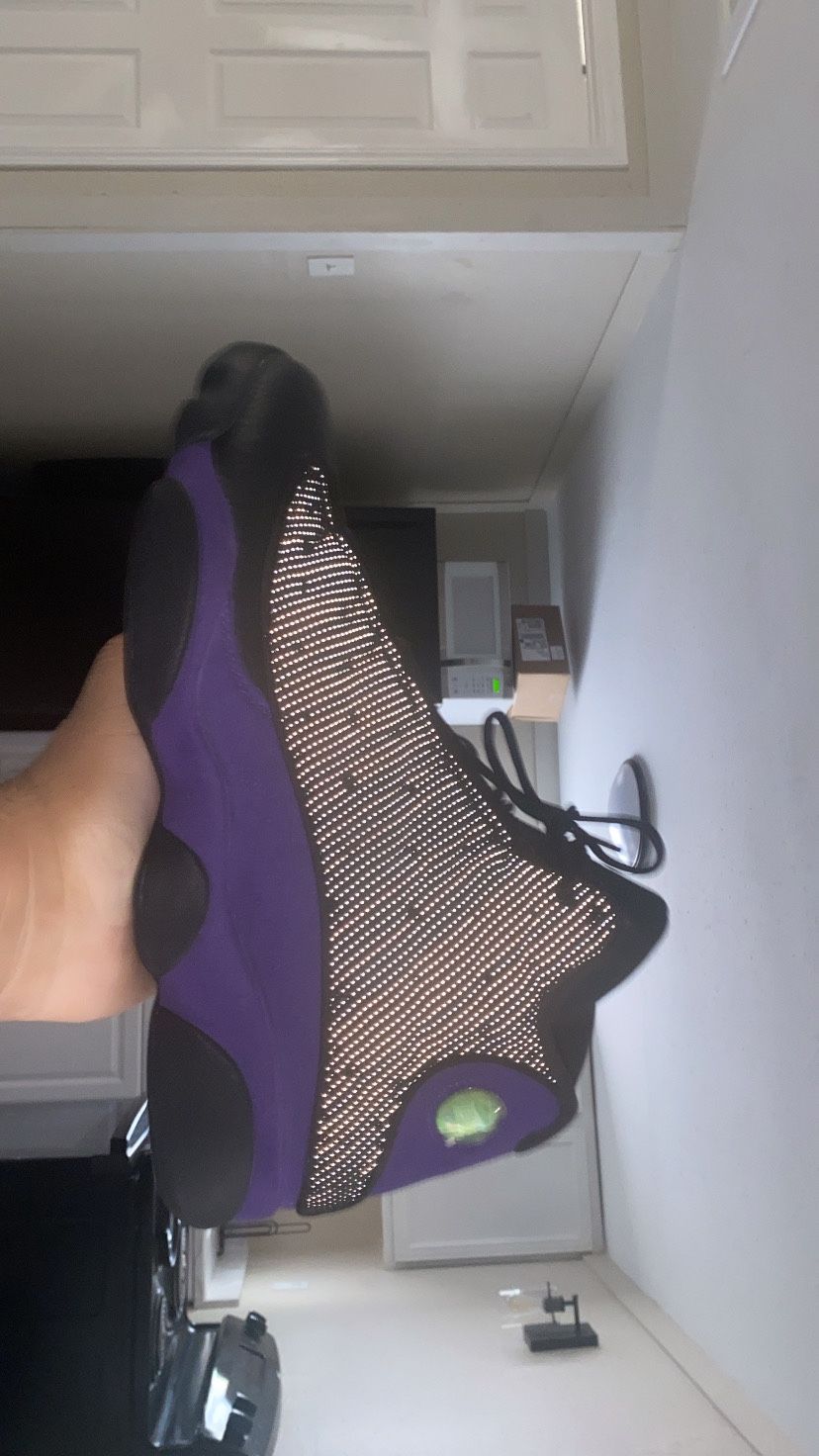 Black And Purple Jordan 13s