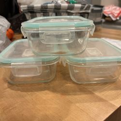 3 Glass Storage Containers 