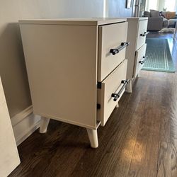 White + Black Nightstands (x2)