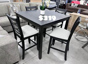 5-pc counter Height Dining Set black finish