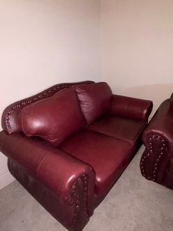Cherry Red Couch and Loveseat