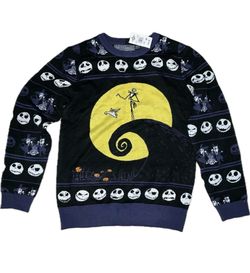 DISNEY NIGHTMARE BEFORE CHRISTMAS SWEATER UGLY FAIR ISLE JACK SALLY PULLOVER