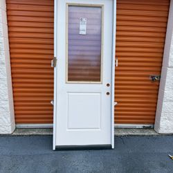 Pella Door : 36" x 96" S&R Non-Text 2Pnl FBGL PH Dr Left hand Outswing