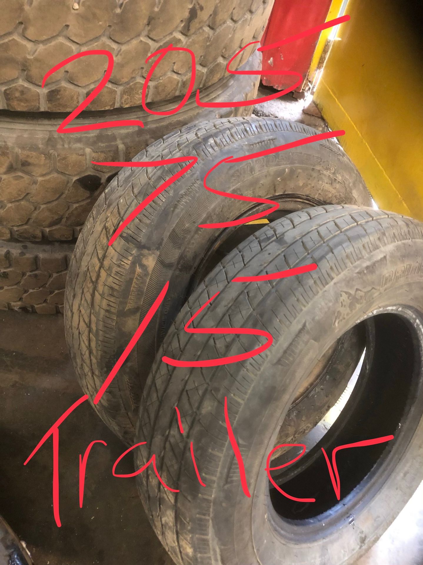 205 75 15 trailer tires C ply two tires