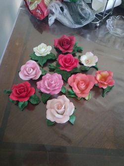 Americas favorite roses collection 10/12 roses made of bisque porcelain