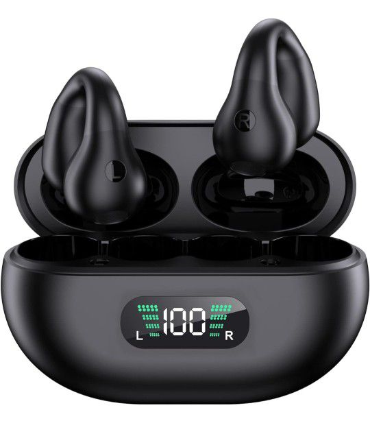 Open Ear Headphones,Wireless Bluetooth TWS Earbuds,Sport Earbuds,Bluetooth 5.3 Clip-on Earphones 