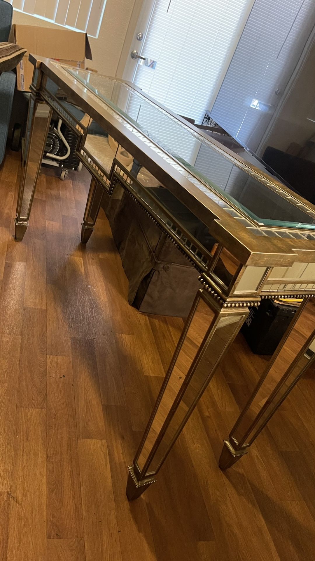 Big mirrors Sofa Table 66”L 21”D 36 H