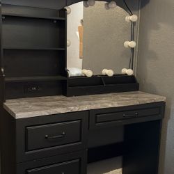 Black Vanity With Lights 