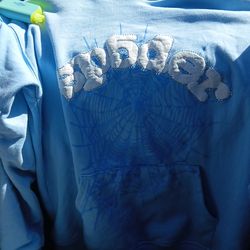 Light blue sp5der hoodie mediu.