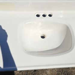 All White Marble Sink
