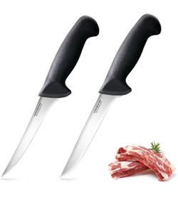 Cook N Home Professional Boning Knife Set, High Carbon Stainless Steel Flexible Curved