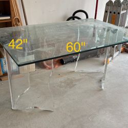 FREE: Glass Top Dining Table 60" X 42"