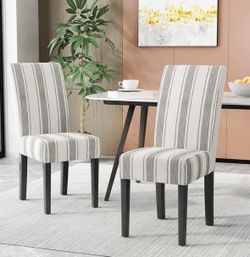 Dining/Side Chairs Gray striped 