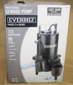 Everbilt 1/2 HP SEWAGE EJECTOR PUMP