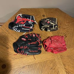 Youth Rawlings Baseball Gloves- Gently Used