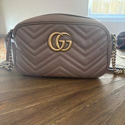 Authentic Gucci Marmont Camera Bag (mauve/pink Leather)