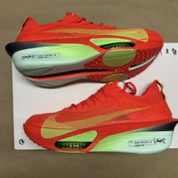 Nike Air Alphafly Next 3% Bright Crimson Lime Blast Mens sz 7 running shoes NEW!