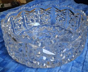 8" Cut Crystal Bowl with Sawtooth Rim