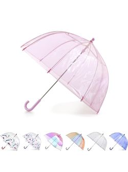 totes Kids Clear Bubble Umbrella with Dome Canopy, Lightweight Design, Wind and Rain Protection Umbrella, Pink, Kids - 38" Canopy