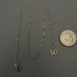 10k Yellow Gold Butterfly Ankle Bracelet