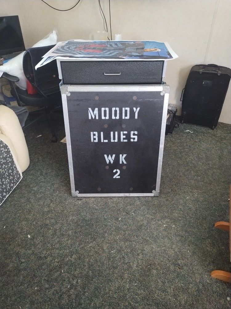 Music Equipment Lock Box With Attached Table.