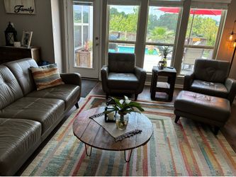 Beautiful All-Leather Grey Furniture Set!!